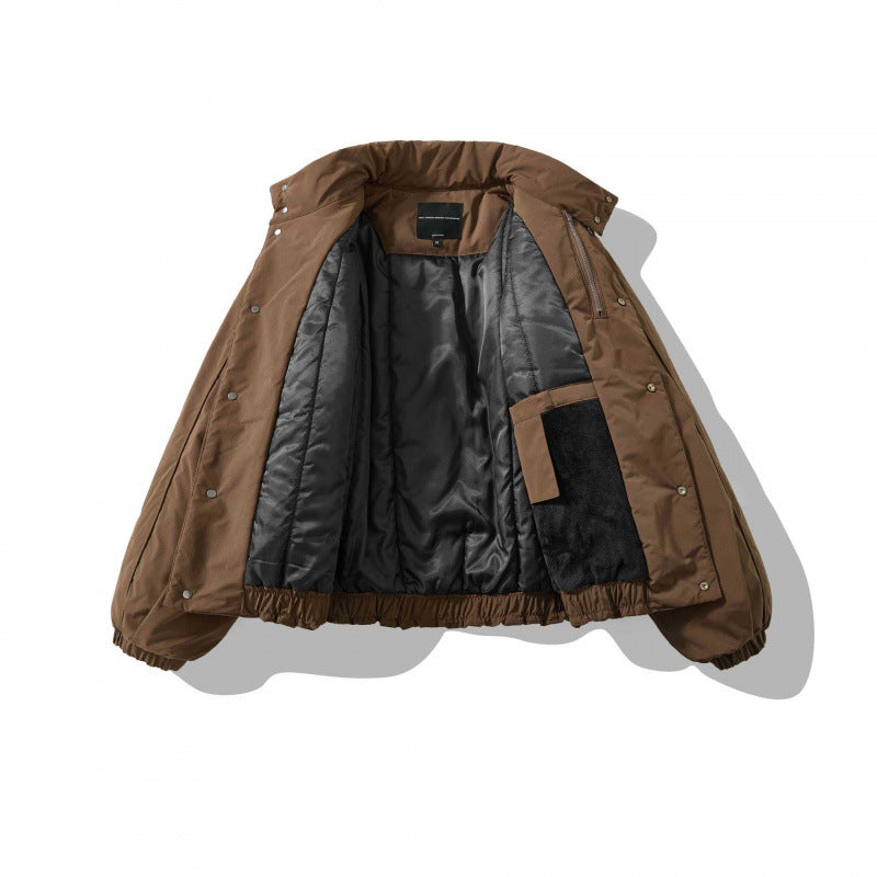 Unisex Oversized padded short jacket with high stand-up collar and elastic hems Mune Fashion