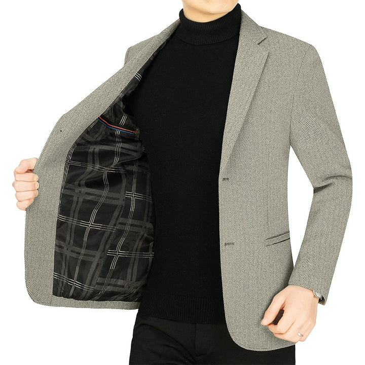 Men's Houndstooth Blazer in Slim Fit with Half-Lined Interior Mune Fashion