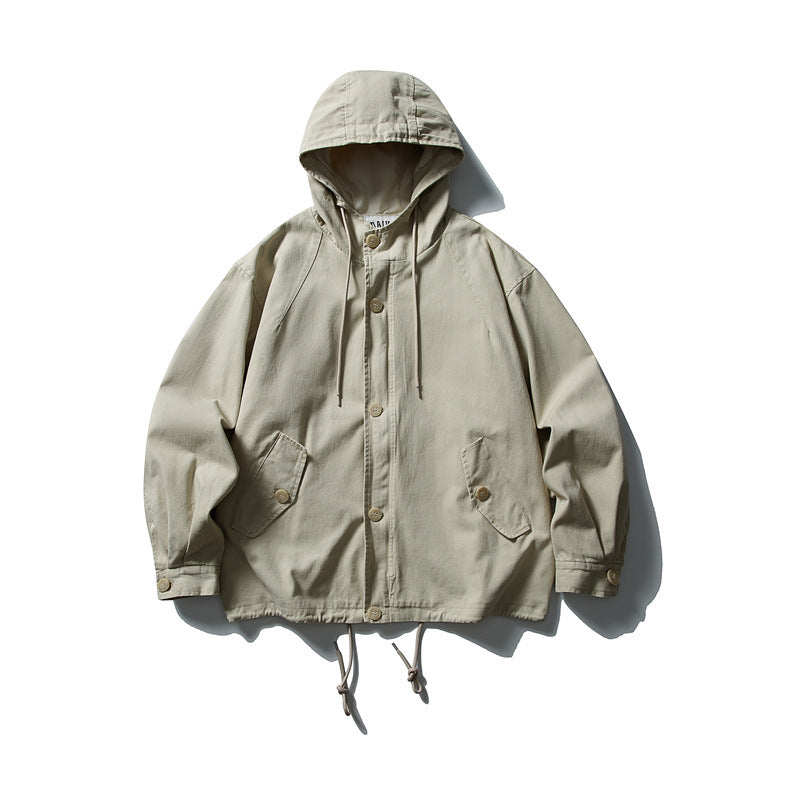 Unisex Casually cut hooded jacket made of cotton twill with drawstring Mune Fashion