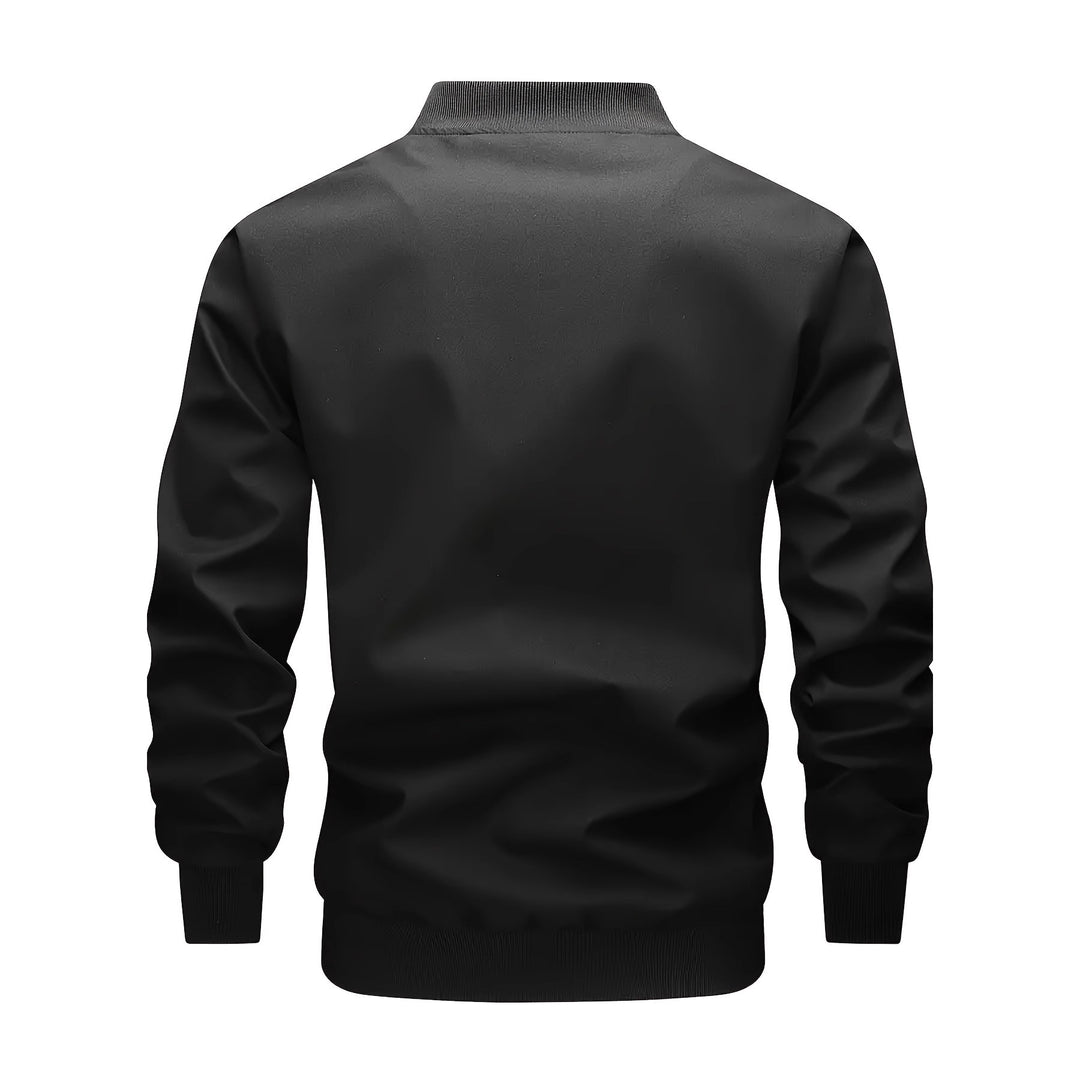 Men's utility bomber jacket with chest flap pockets, shoulder straps, and ribbed cuffs Mune Fashion