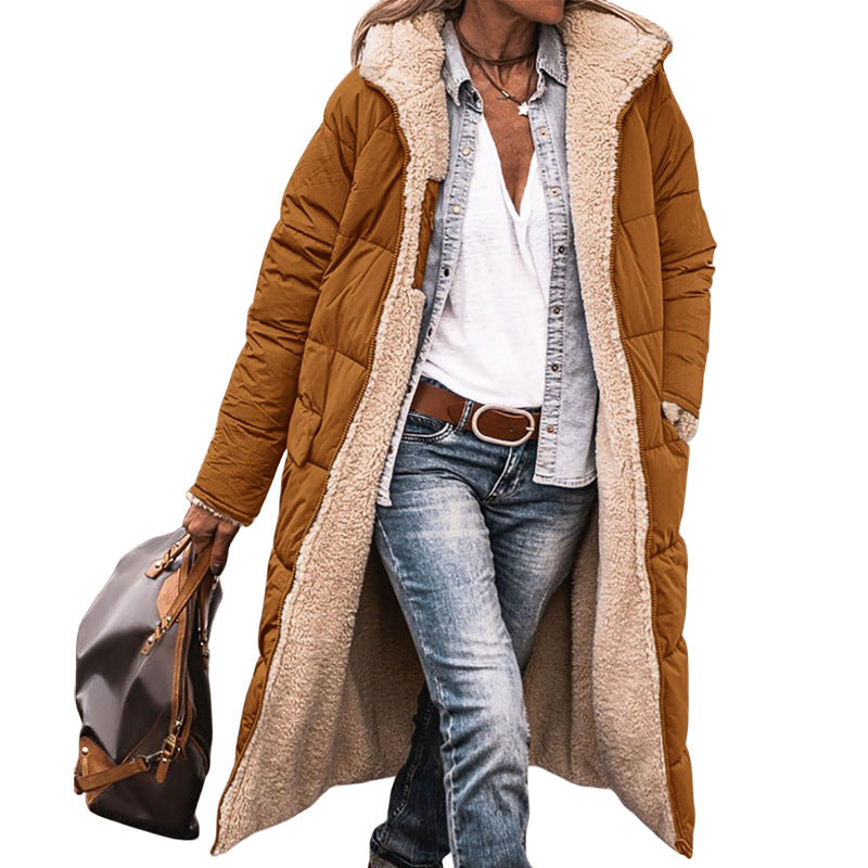Women's Padded Winter Jacket with Hood and Cozy Inner Lining Mune