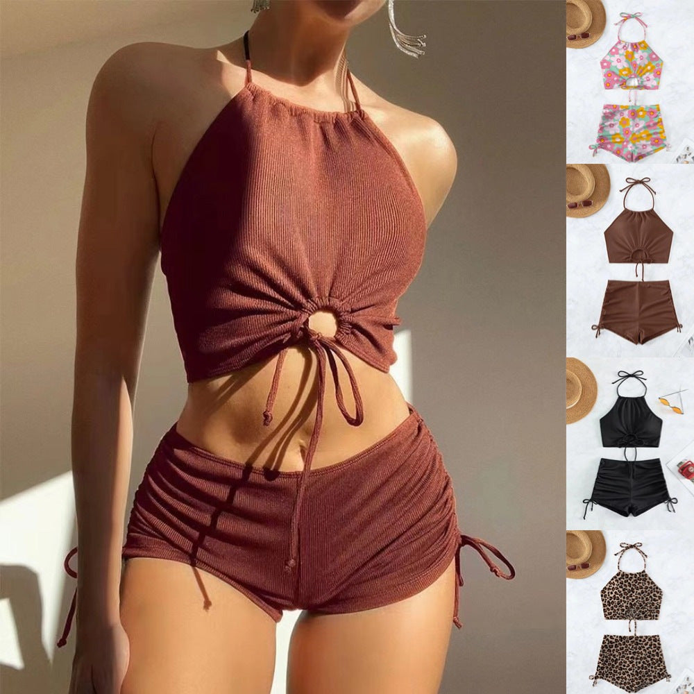 Women's Stylish Swim Top with Innovative Gathering and Adjustable Straps Mune Fashion