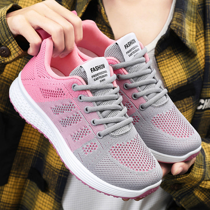 Women nan breathable knit sneakers with elastic sock fit and cushioning comfort sole Mune Fashion