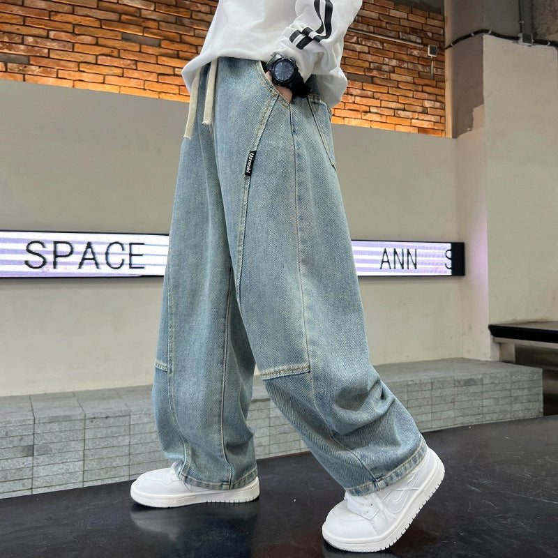 Men's Casual Utility Jeans with Wide Leg Mune Fashion