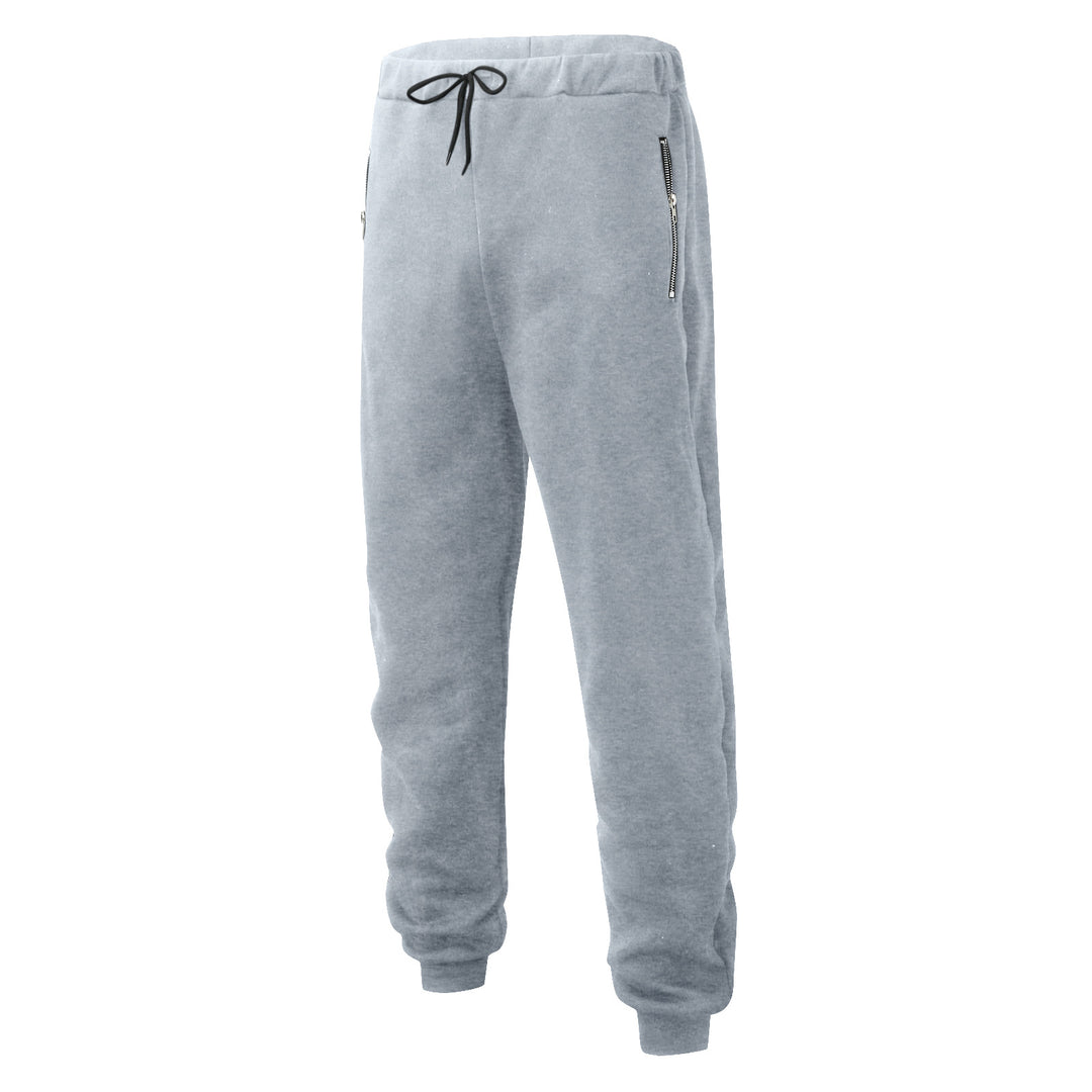 Men's comfortable jogging pants with elastic waistband drawstring tapered legs and side zip pockets Mune Fashion