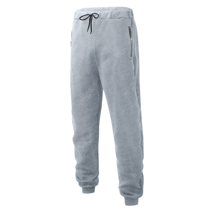 Men's comfortable jogging pants with elastic waistband drawstring tapered legs and side zip pockets Mune Fashion