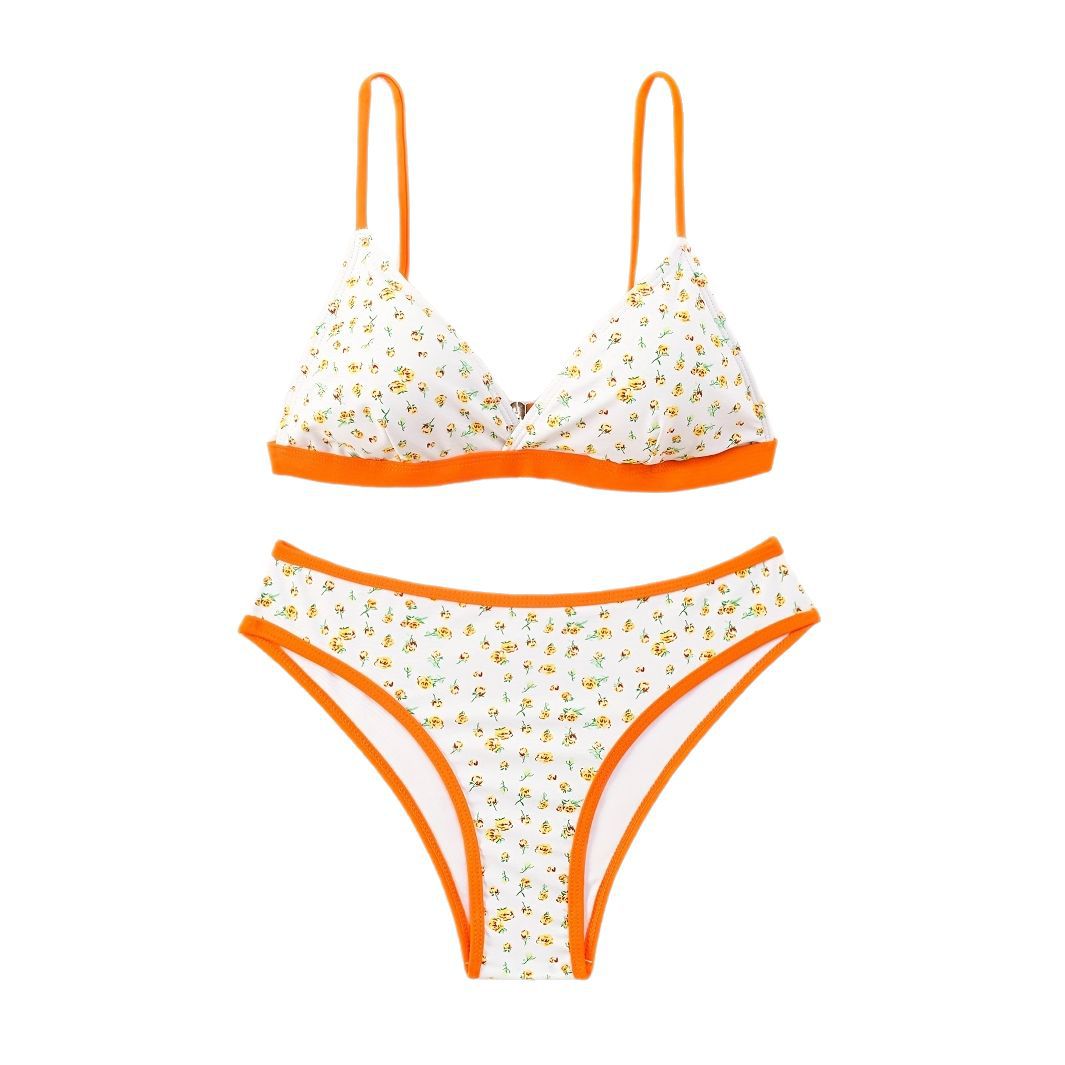 Women’s Flower Pattern Bikini with Sophisticated Cut Mune Fashion