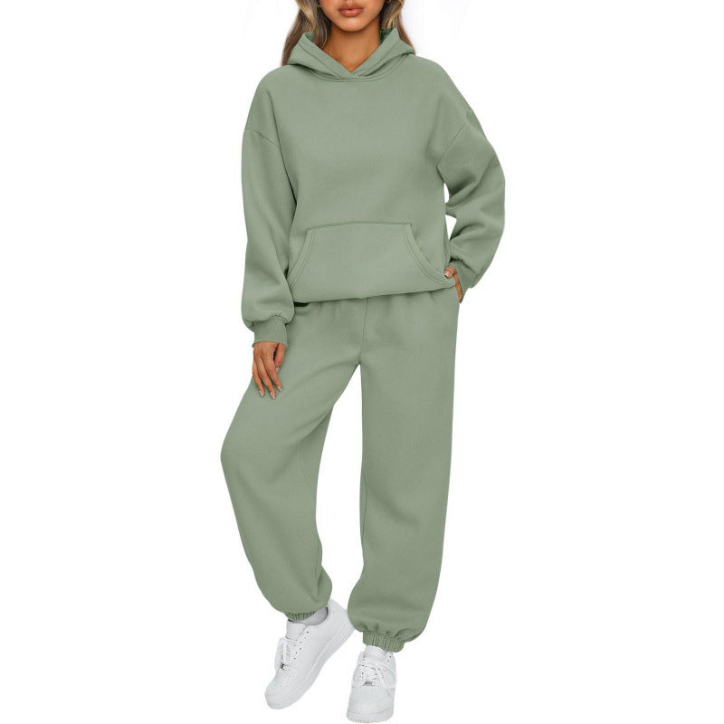 Women's Oversize Hoodie and Fleece Jogging Pants Set with Kangaroo Pocket Mune Fashion