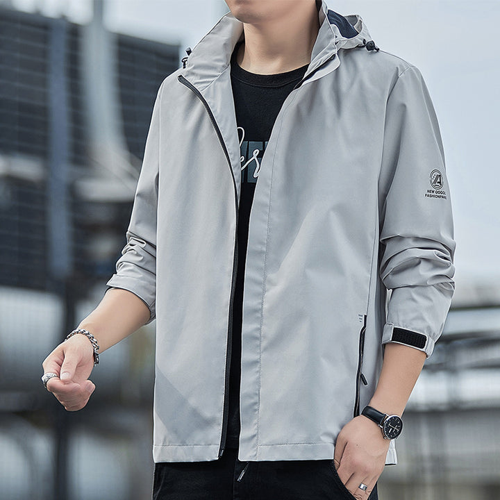 Men's Lightweight Rain Jacket with Adjustable Hood Mune Fashion