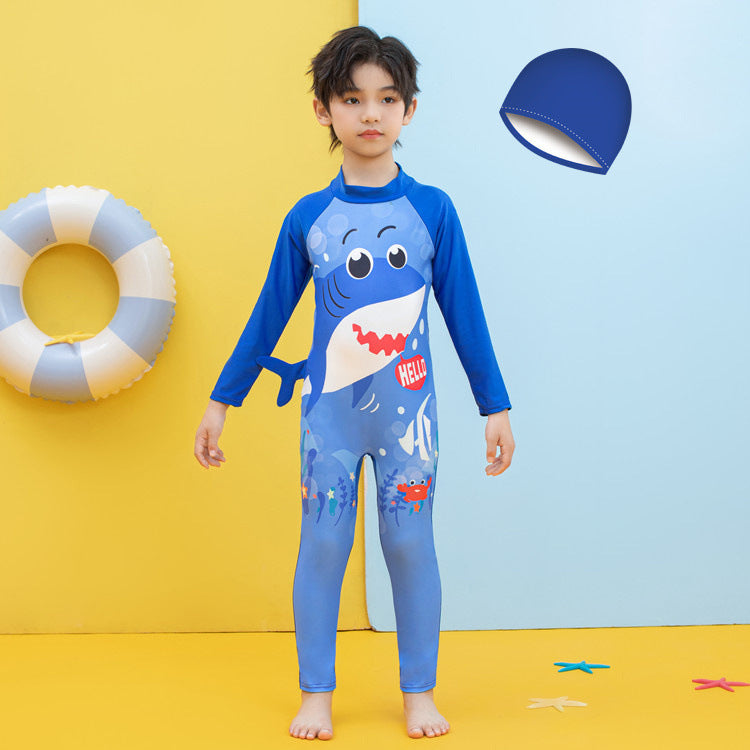 Boys UV protection swimsuit with long sleeves and cute dinosaur design Mune Fashion