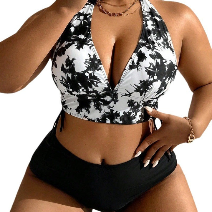Women's Two-Piece Bikini Set with Deep V-Neck and Trendy Ties Mune Fashion