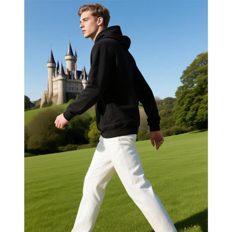 Men's casual hoodie with kangaroo pocket, drawstring, and ribbed cuffs Mune Fashion