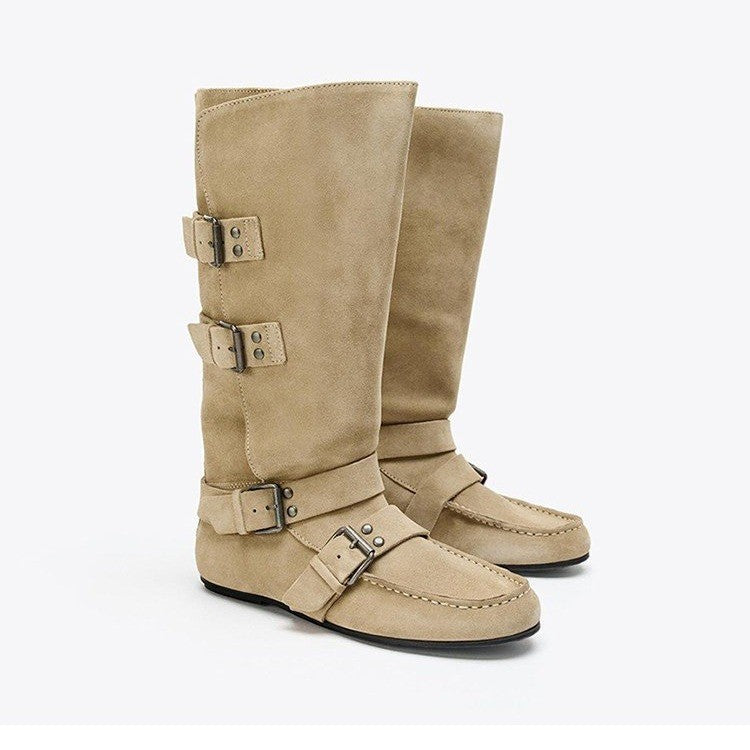 Women's Fashionable Boots with Adjustable Buckles Mune Fashion