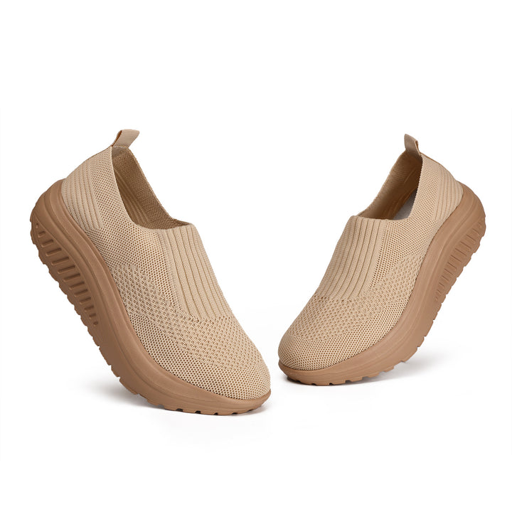 Ladies' Slip-On Knitted Shoe with Elastic Entry and Visc elastic Comfort Sole Mune Fashion
