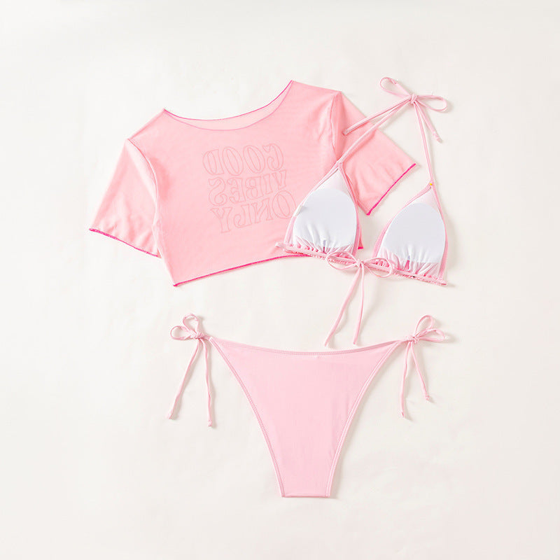 Women’s Bikini Set with Casual Crop Top Mune Fashion