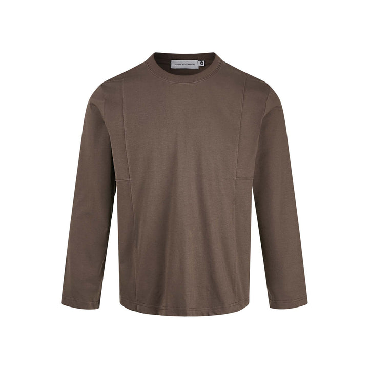 Unisex Technical Long Sleeve Shirt with Round Neck and Seamed Panel Detail Mune Fashion