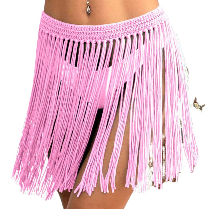 Women’s crochet beach skirt with fringed details Mune Fashion
