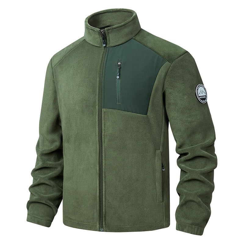 Men's Comfortable Fleece Jacket with Stand-up Collar Mune Fashion