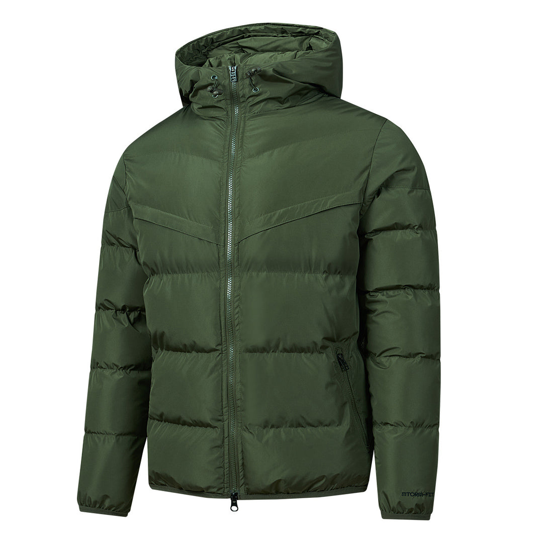 Men's Padded Hooded Quilted Jacket with Thermal Insulation, Two-Way Zipper & Concealed Zipper Pockets Mune Fashion