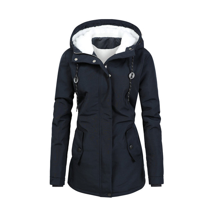 Women's Tailored Parka with Teddy Lining, Adjustable Hood and Drawstring