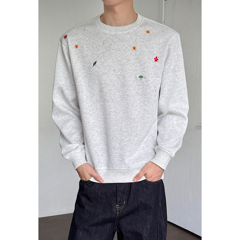 Women's Sports Sweatshirt with Floral Embroidery Mune Fashion