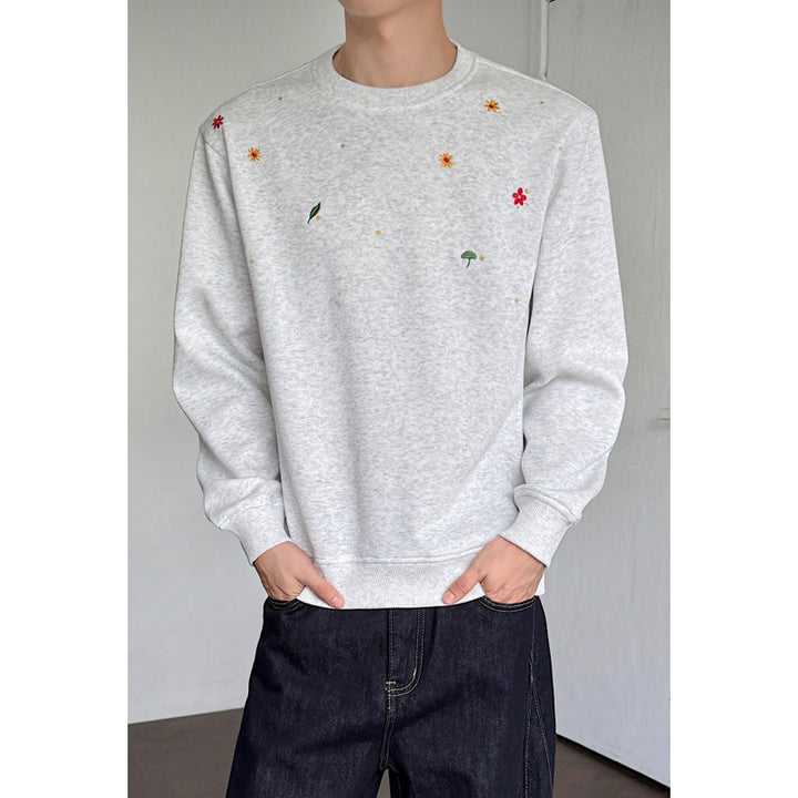 Women's Sports Sweatshirt with Floral Embroidery Mune Fashion