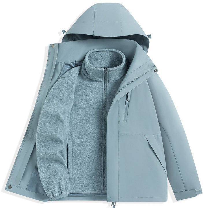 Men's two-layer outdoor parka with removable fleece inner jacket and hood Mune Fashion