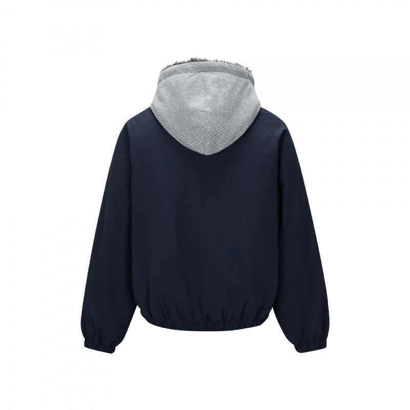 Men's Padded Hoodie Jacket in Bomber Style with Teddy Lining and Elastic Hem Mune Fashion