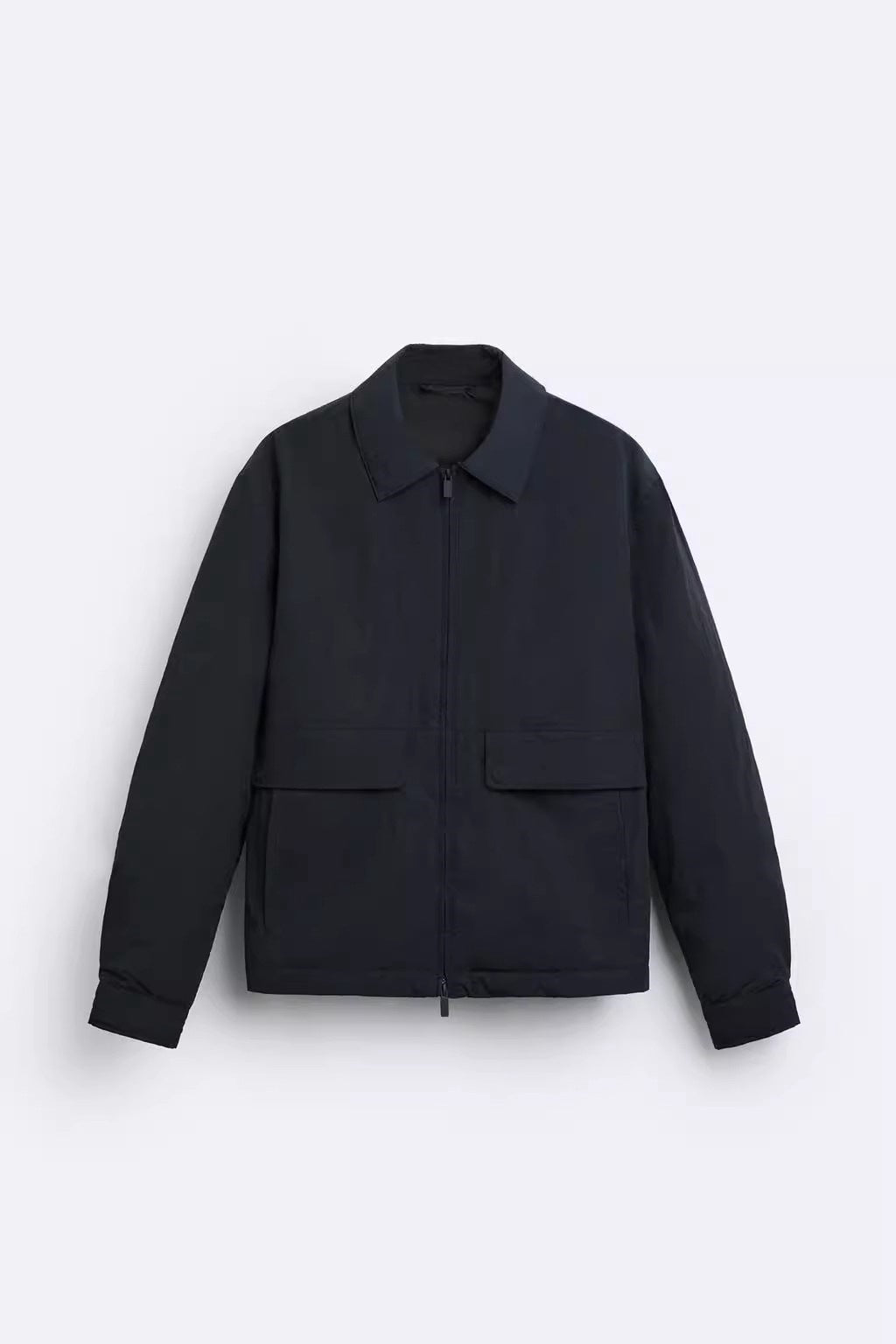 Men's Lightweight Utility Blouson Jacket with Shirt Collar and Applied Flap Pockets Mune Fashion