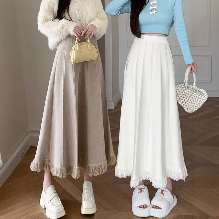 Women's Elegant Maxi Skirt with Fringes Mune Fashion