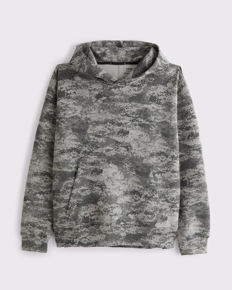 Unisex loose-fit hoodie sweatshirt with subtle leaf texture, double hood without drawstring and kangaroo pocket Mune Fashion