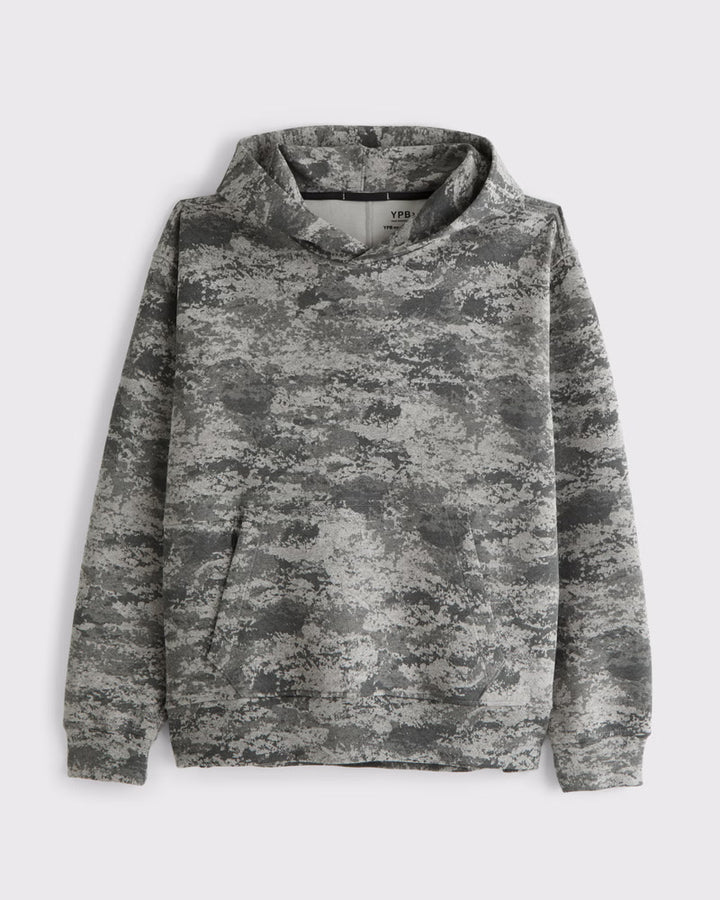 Unisex loose-fit hoodie sweatshirt with subtle leaf texture, double hood without drawstring and kangaroo pocket Mune Fashion