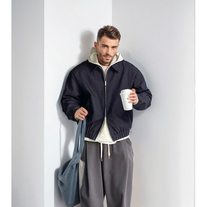 Men's Hooded Half-Zip Sweater made of soft textured knit Mune Fashion