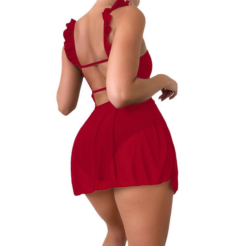 Women Playful Beach Dress with Ruffle Details Mune Fashion