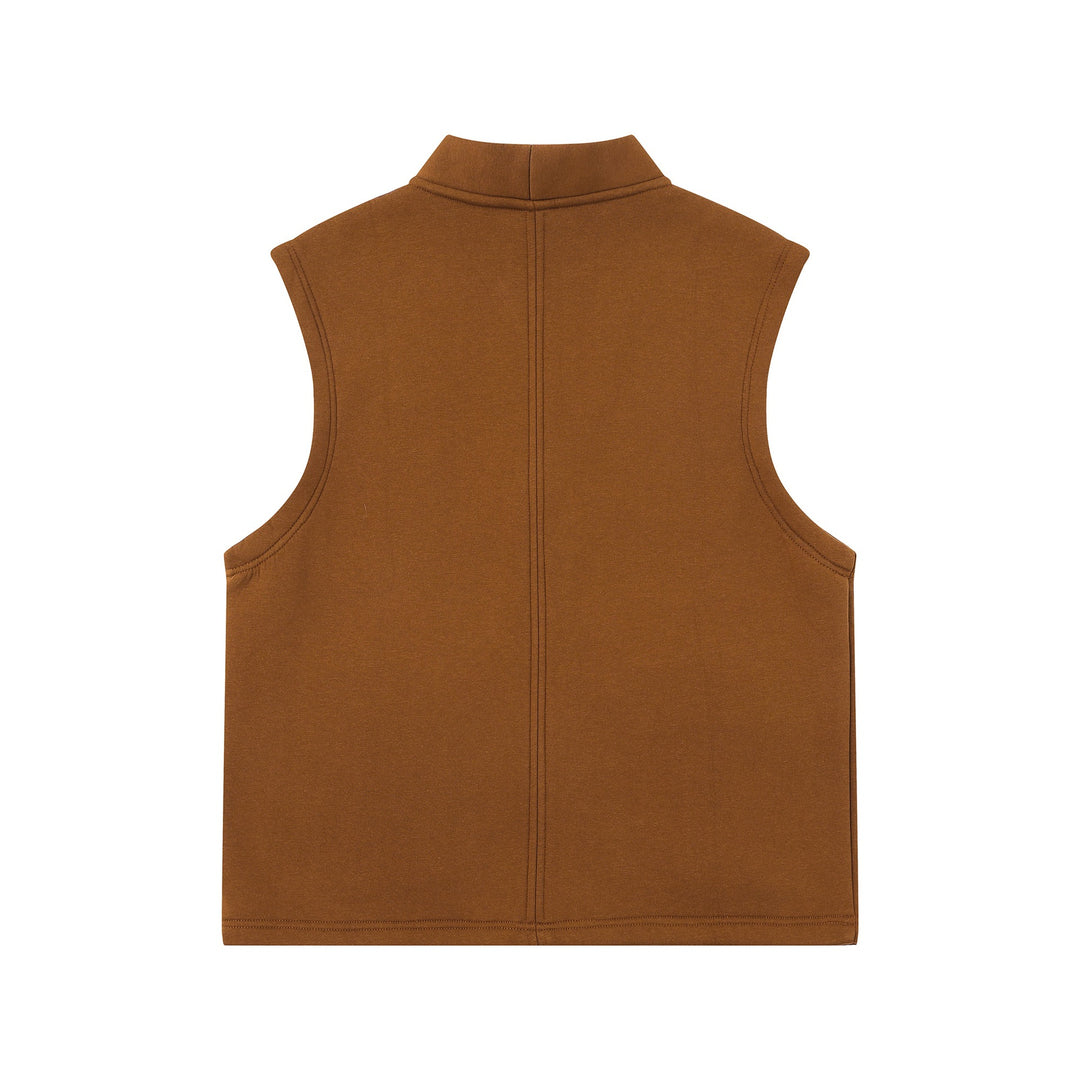 Unisex Utility Vest with V-Neck, large flap pockets and button placket Mune Fashion