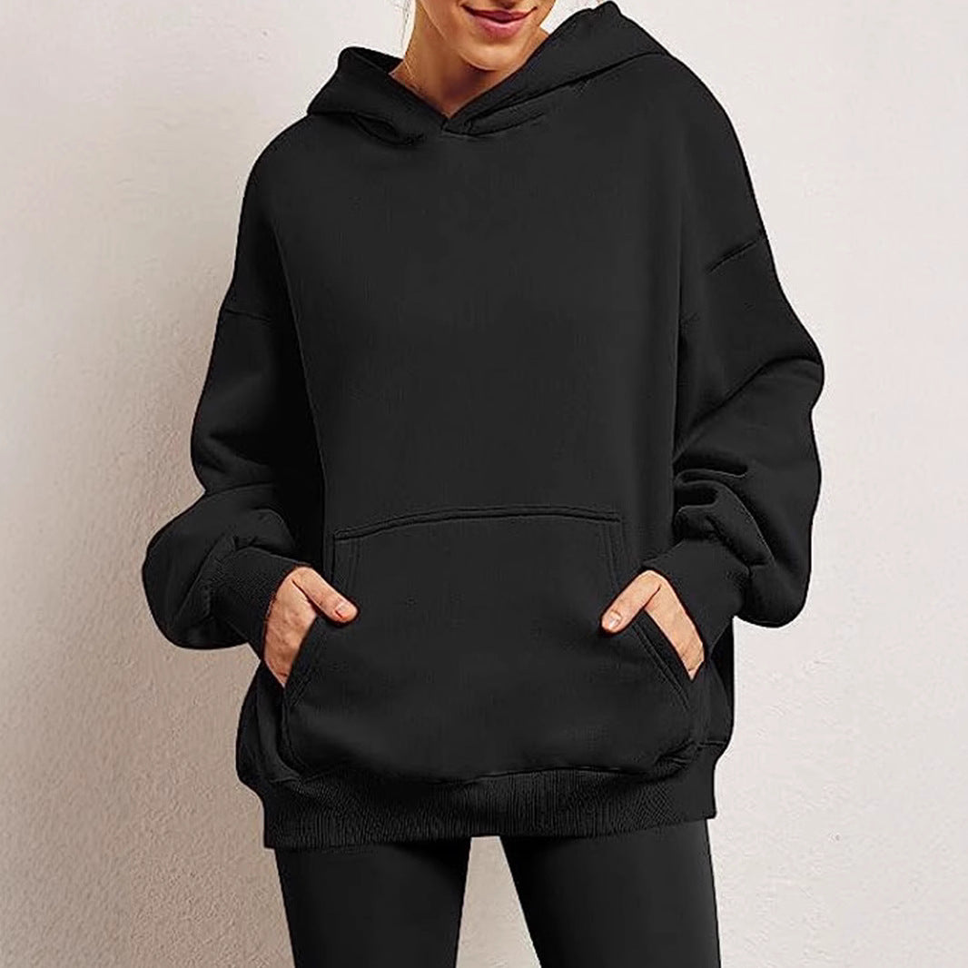 Women's oversized hoodie with extended back, fleecy interior, and kangaroo pocket Mune Fashion