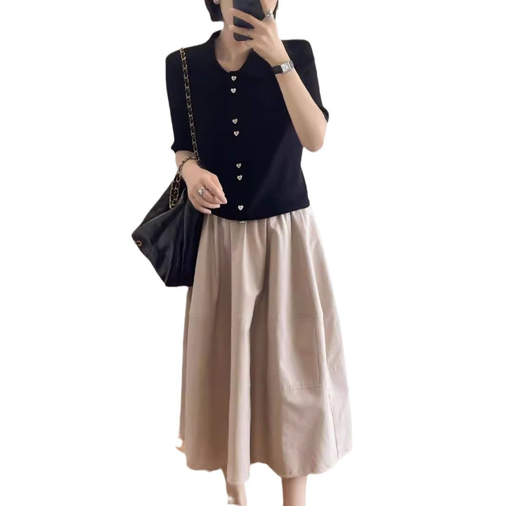 Women Elegant, wide-cut Midi skirt Mune Fashion