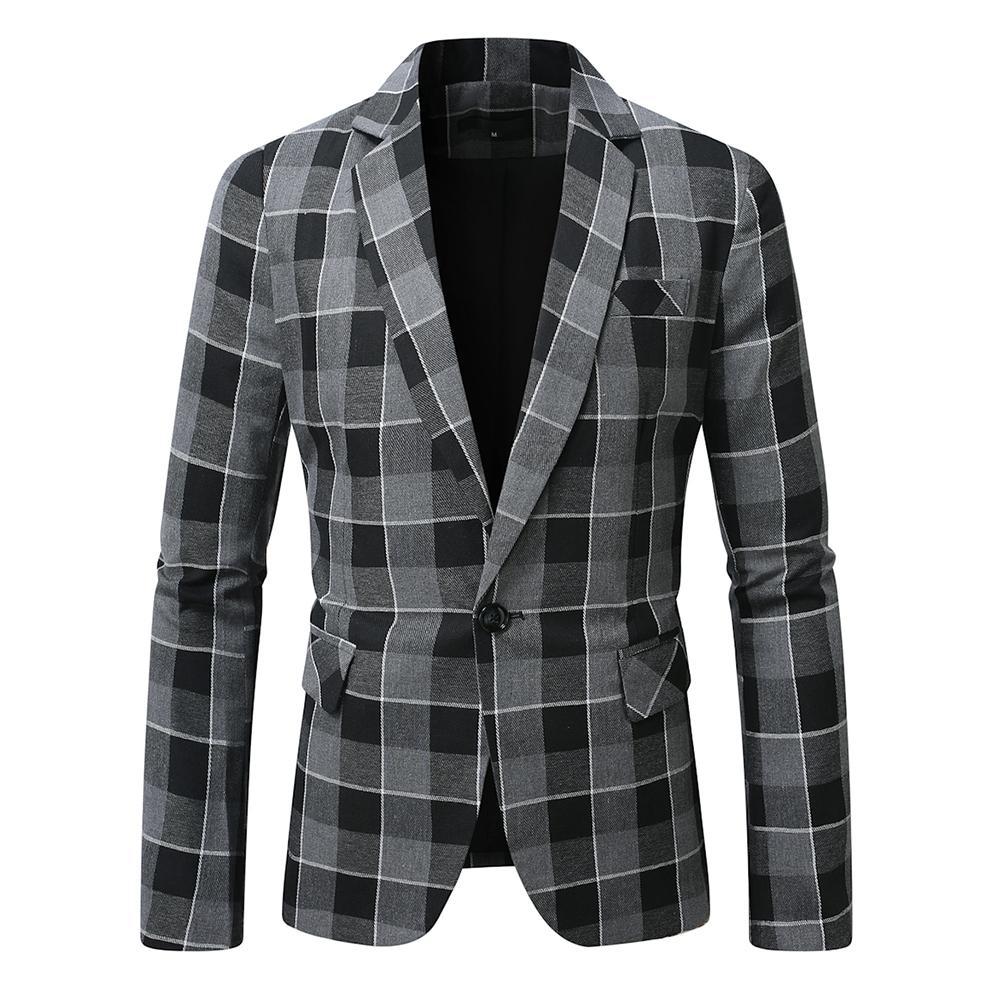 Men's tailored jacket with window check pattern, single-button closure and patch pockets Mune Fashion