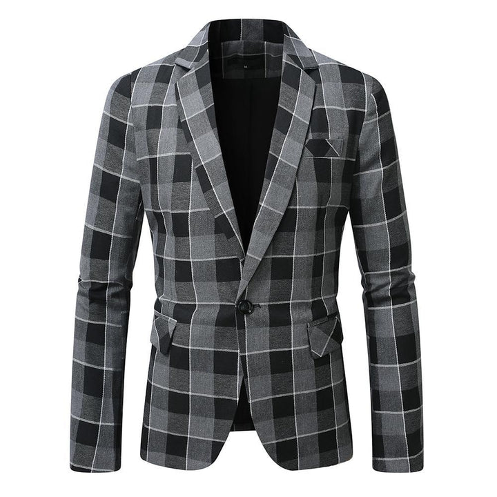 Men's tailored jacket with window check pattern, single-button closure and patch pockets Mune Fashion