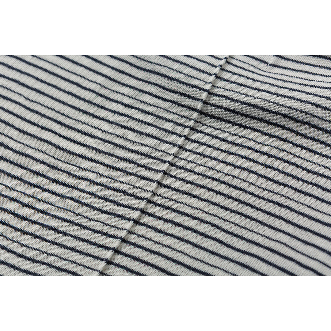Unisex Fine Striped Long Sleeve Shirt made of Cotton Blend with Round Neck Mune Fashion