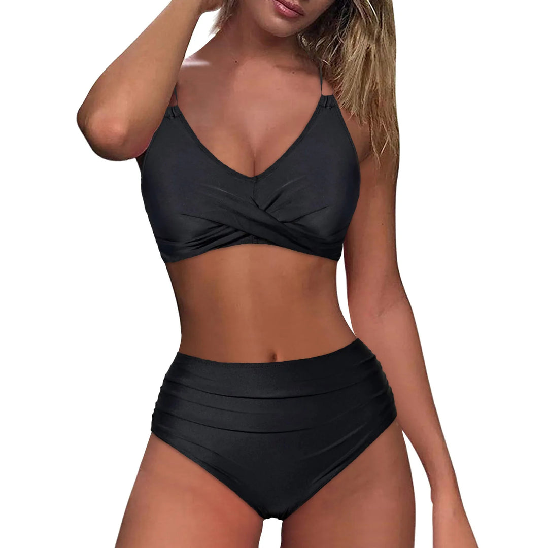 Women High-Cut Bikini Set with Elegant Wrap Design Mune Fashion