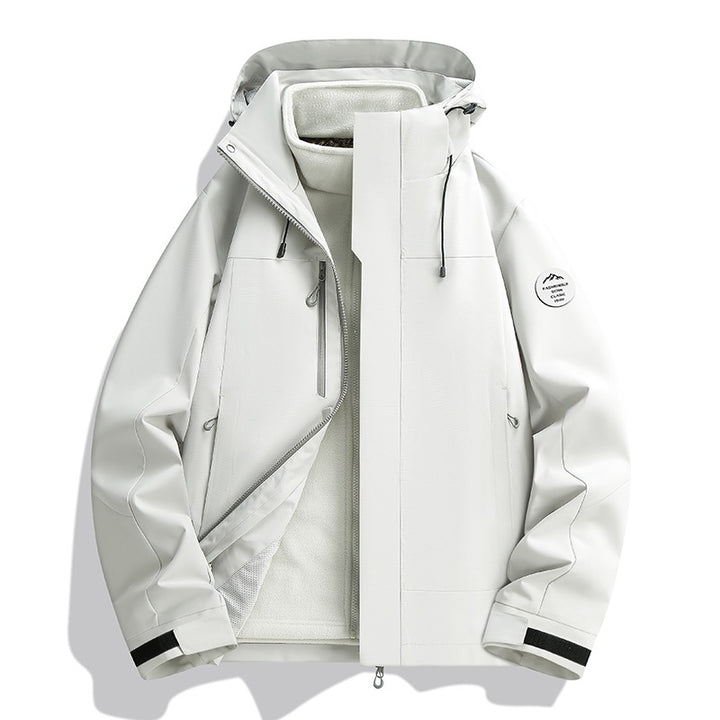 Men's Waterproof Softshell Jacket with Fleece Lining, Adjustable Hood & Zip Breast Pocket Mune Fashion