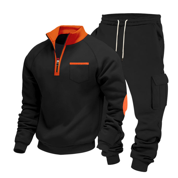 Men's Nano Sweatset with half zipper, chest pocket, and cargo joggers Mune Fashion