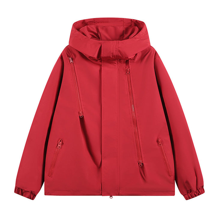 Men's nan technical hooded jacket with water-repellent softshell, angled zip pockets, and adjustable hem Mune Fashion