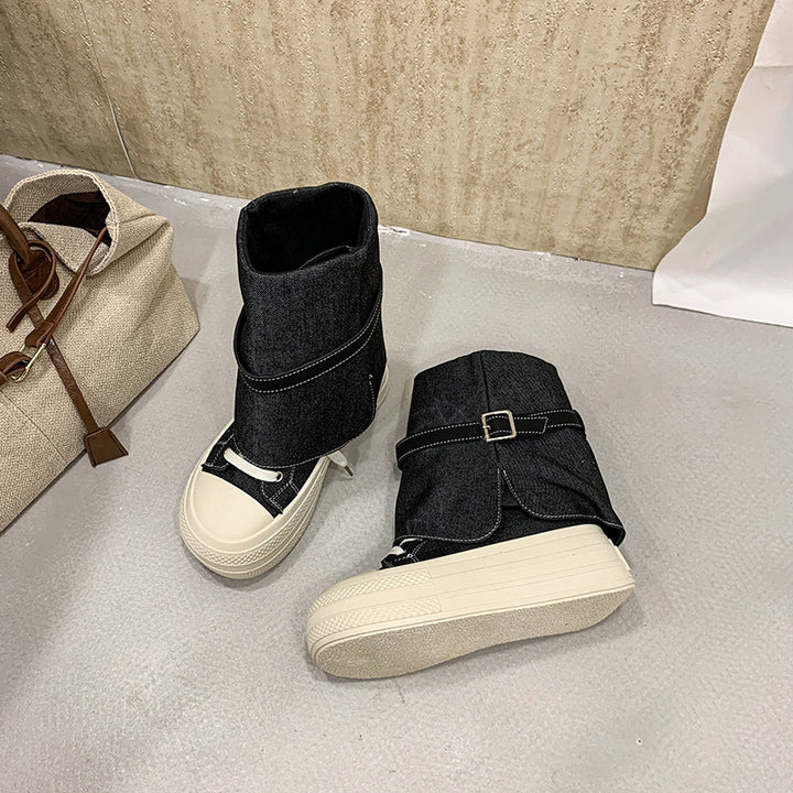 Women's Fashion Sneakers Boots with Unique Strap Design Mune Fashion