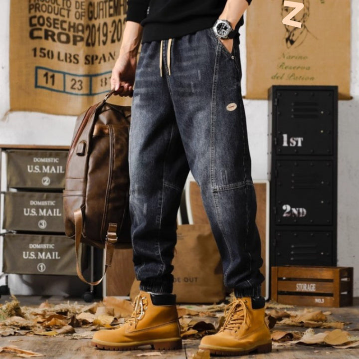 Men Comfortable Denim Jogging Pants Mune Fashion