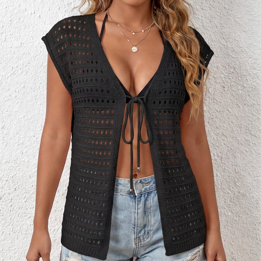 Ladies airy crochet kimono Mune Fashion