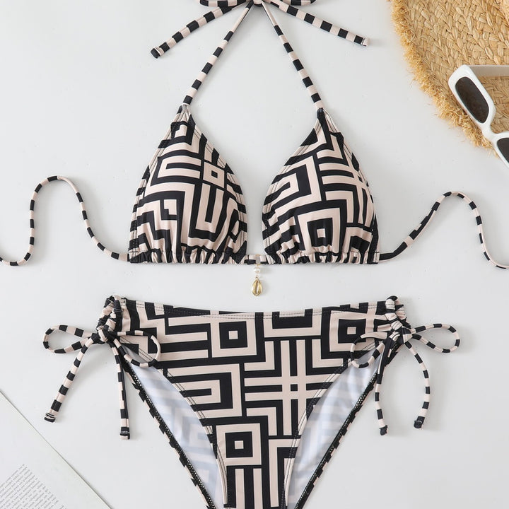 Women's Triangle Bikini with Fashionable Graphic Design Mune Fashion