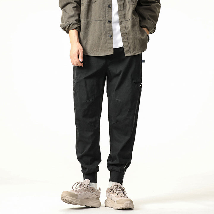Herren Cargohose im Jogger-Stil mit elastischem Bund, Bündchen und Utility-Taschen Mune Fashion