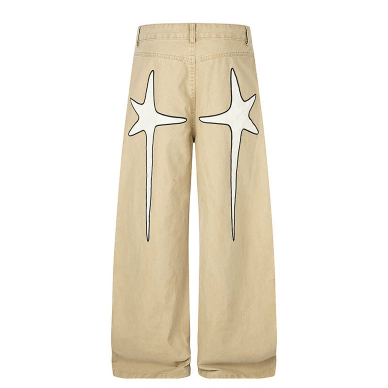 Women's Highwaist Culotte Jeans with wide leg, high waist and subtle star application Mune Fashion